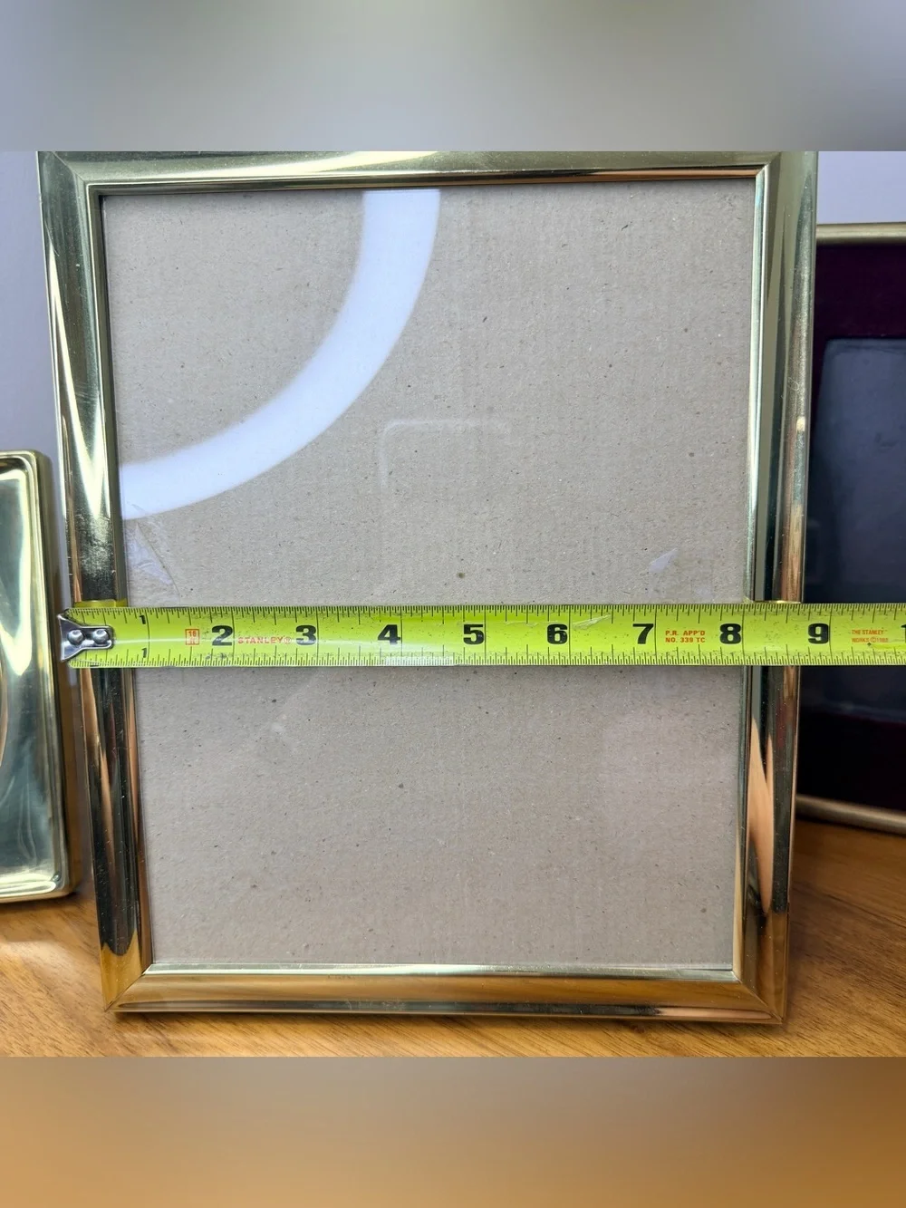 Vintage Gold Brass Photo Picture Frame Set of 3 Textured Smooth Mismatched